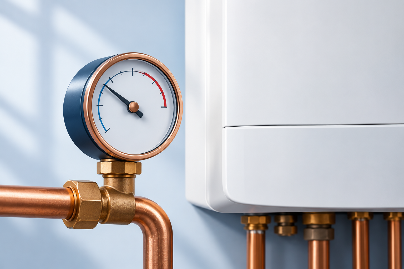 Conceptual illustration of a boiler pressure gauge