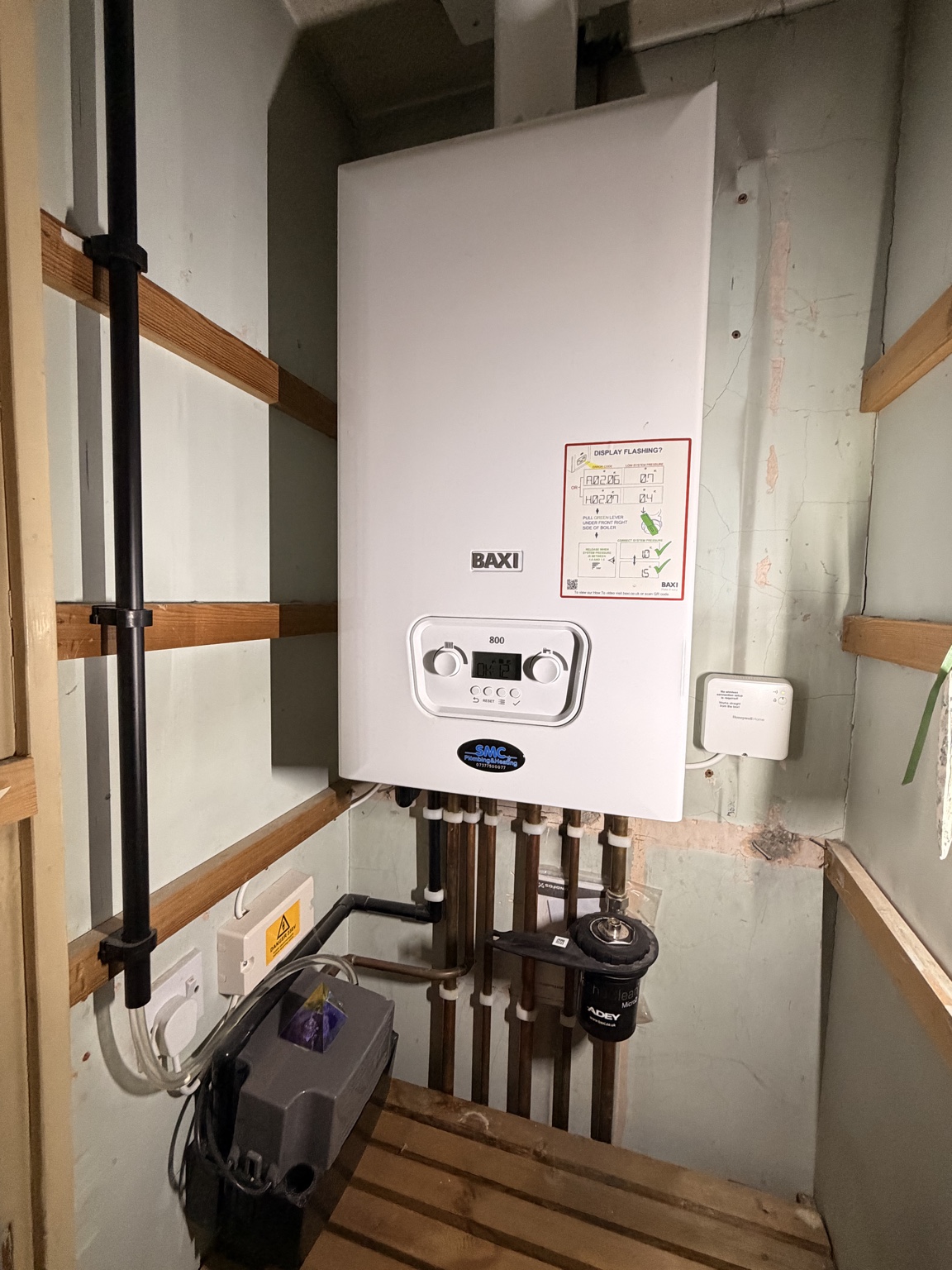 Baxi 800 boiler installation