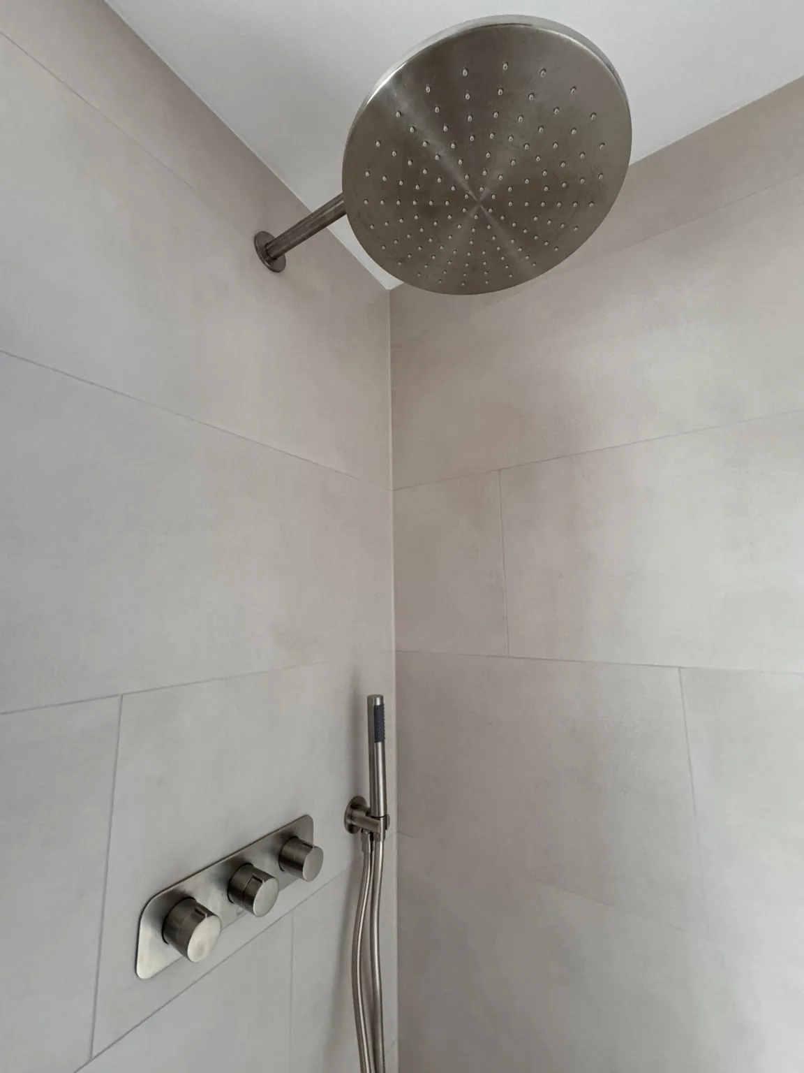 Overhead shower, handset and concealed valve